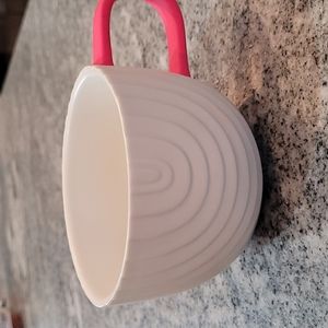 2018 Starbucks White Mug with Hot Pink Handle